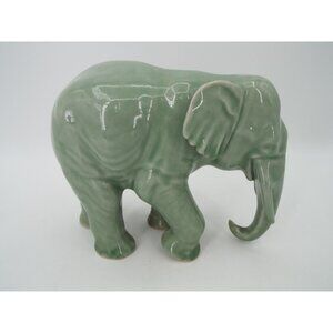 Vintage Green Celadon 5" Elephant Figurine